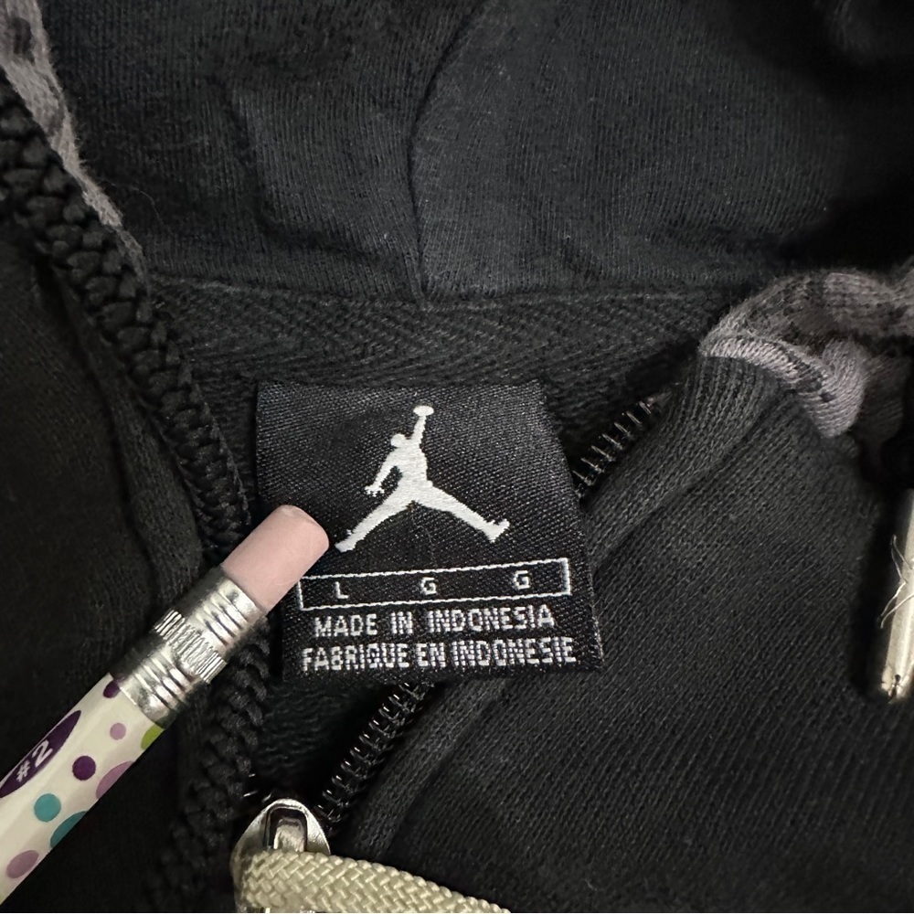 Nike Air Jordan Retro 3 Shoe Black Cement Print Jacket Vintage Size Large - Picture 9 of 10